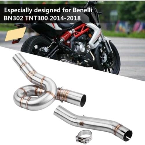 Motorcycle Exhaust Middle Pipe Link Connect for Benelli BN302 TNT300 2014 2015 2016 2017 2018 Stainless Steel Exhaust Pipe