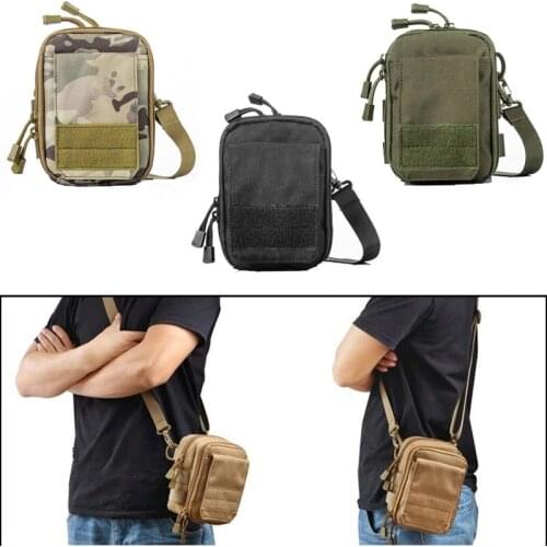 Outdoor EDC Shouler Bag Nylon Military Tactical Airsoft Molle Bag Pouch Sport Climbing Hunting Fishing Accessories Bag Pack Gear