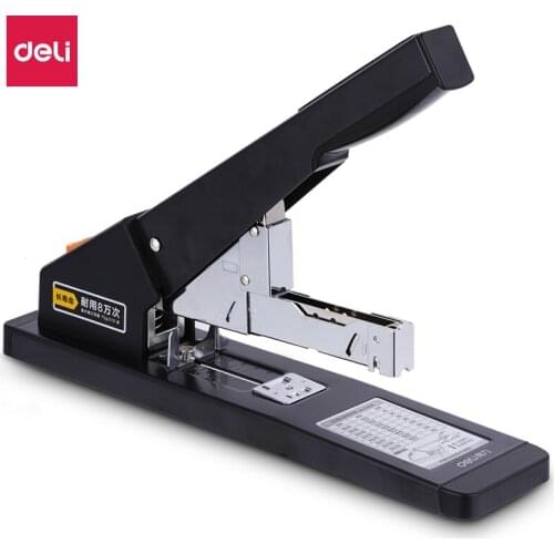 Deli 210 Pages Heavy-Duty Stapler Can Binding Leather Suitable for 23/6~23/23 Staples Office Supplies Black 0396