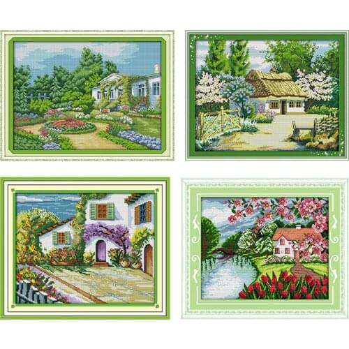 Beautiful Homeland Embroidery Needlework Counted Fabric Thread Stamped 11CT 14CT Print Handmade Art Sewing Gift Cross Stitch Kit