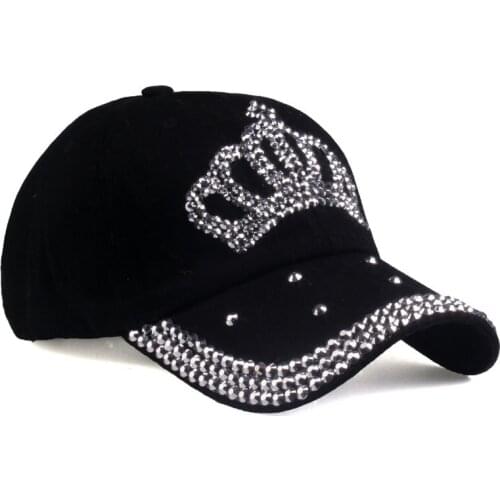 Women Rhinestone Denim Baseball Cap Skull Outdoor Sports Snapback Hats