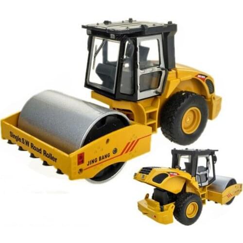 1/60 Scale Diecast Alloy Simulation Road Roller Truck Model Car Paving Machine Construction Engineering Truck For CollectionGift