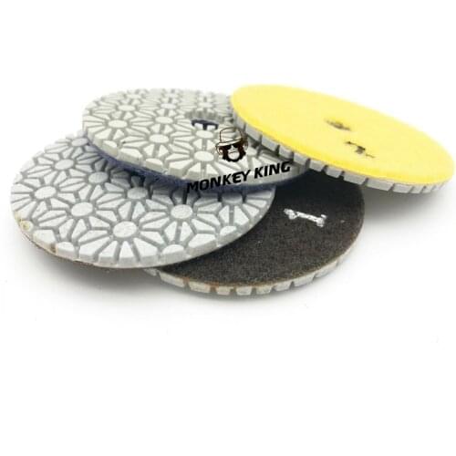 10 Lots 3 Inch 3 STEP Set Diamond Dry Polishing Pad Quartz Granite Stone Marble