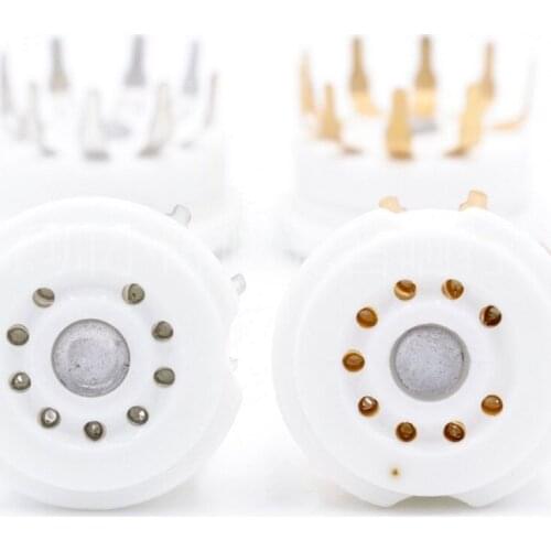 10 Piece Ceramic Gold-plated 9pin PCB Valve Base GZC9-Y Tube Socket For 12AX7 U7 AY7/6922 ECC83