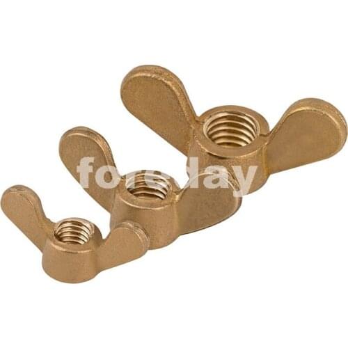 10PCS X Solid Brass Copper Wing Nuts wingnut butterfly thumb copper nuts M3 M4 M5 M6 M8 M10 M12 Wing Nut 10PCS/LOT *BT518-524