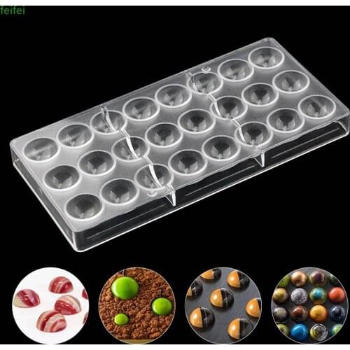 24 Half Ball Clear Diamond Chocolate Mould DIY Baking Acrylic Chocolate Maker Mousse Candy Mold Baking Pastry Tool