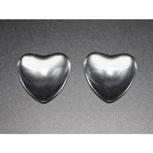 25 Transparent Clear Love Heart Dome Flatback Glass Cabochon 18mm