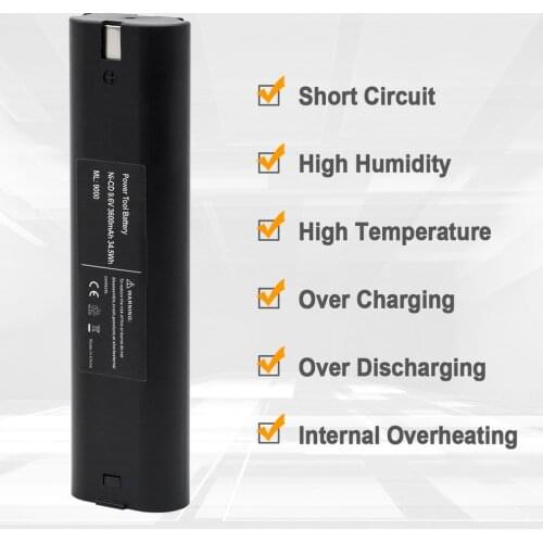 3.5Ah 9.6V Ni-MH Battery for Makita 9000 9001 9002 9033 9600 193890-9 192696-2 632007-4 1500mAH 2000mAH 3000mAH