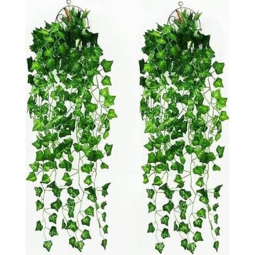 3Pcs 2.2-2.4M Artificial Green Ivy Leaves Garland Vines Foliage Plastic Plants Eternal Rattan Leaf Wedding Decoration Home Decor