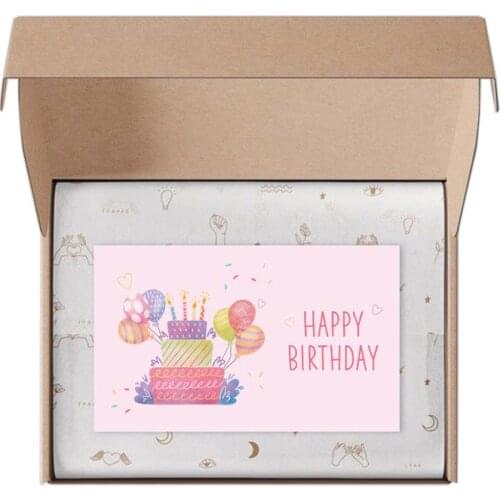 30Pcs Happy Birthday card Pink Birthday labels greeting cards Birthday gift decoration party Message card 9x5.4 cm blessing card