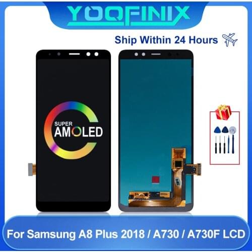 "6.0" AMOLED For Samsung Galaxy A8 Plus 2018 Display SM-A730 A730F A8+ 2018 LCD Touch Screen Digitizer Display Replacement Parts