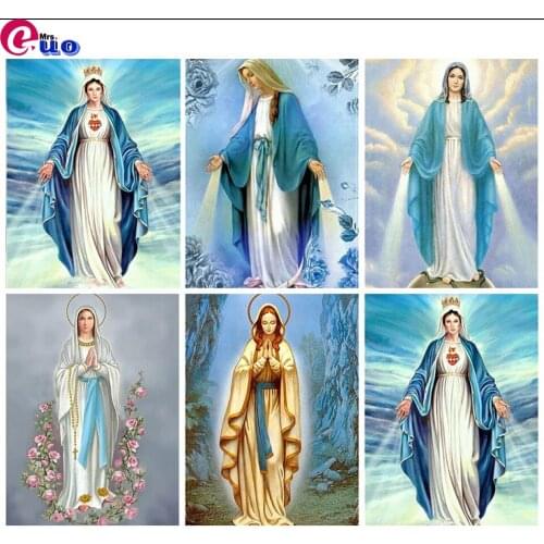 Diamond Embroidery 5d Religious Portrait Virgin Mary Full Square/Round Diamond Painting Cross Stitch Kit Diamond Painting Sale