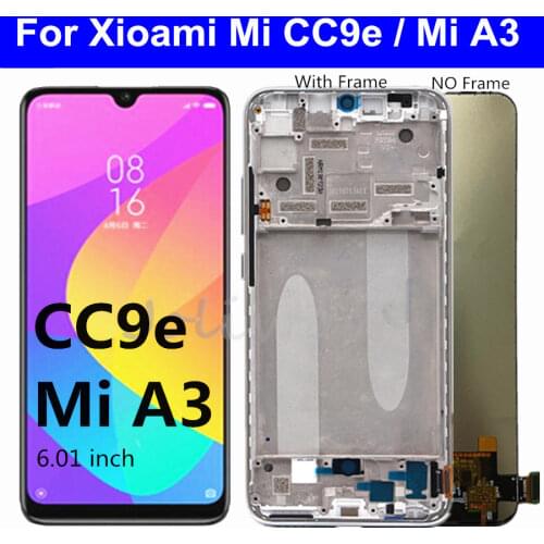AMOLED/TFT 6.01 inch For Xiaomi CC9E LCD Display Touch Screen Digitizer Glass Assembly mi cc9e Screen For Xiaomi mi A3 MiA3 LCD