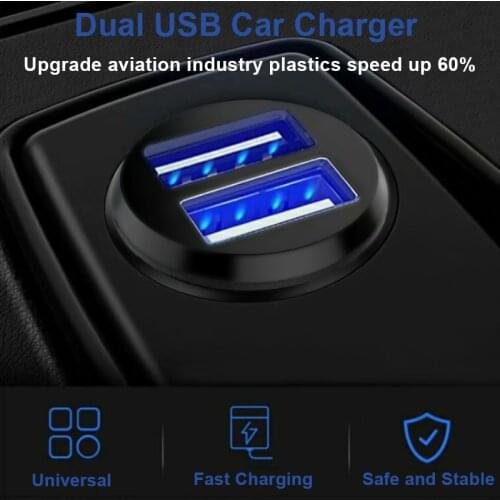 Black 5V 3.1A Led Display Dual Car Charger Charging 2 Ports Socket Adapter For Mobile Phone Charging For Samsung Xiaomi