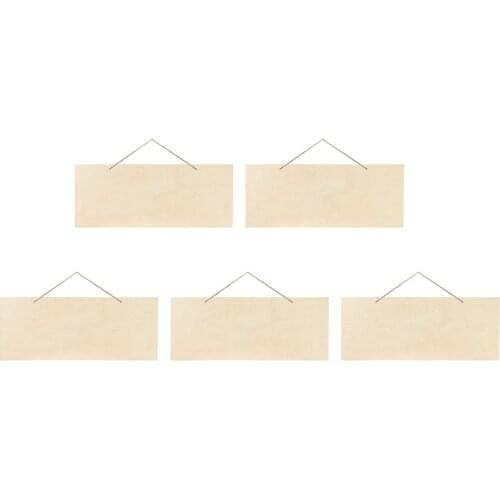 5Pcs Unfinished Wood Board Useful Hanging Wooden Slice Wood Sign Wood Piece Wood Plaque Blank Wooden Plaque for DIY Craft