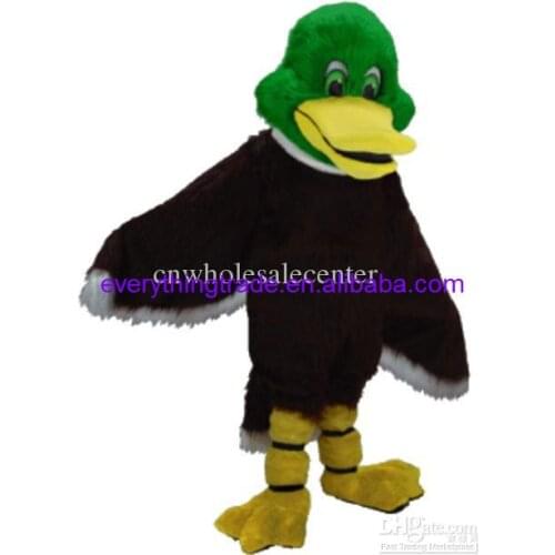 Hot sale Cute Character Adult lovely green head Mallard Mascot Costume fancy dress Halloween party costume