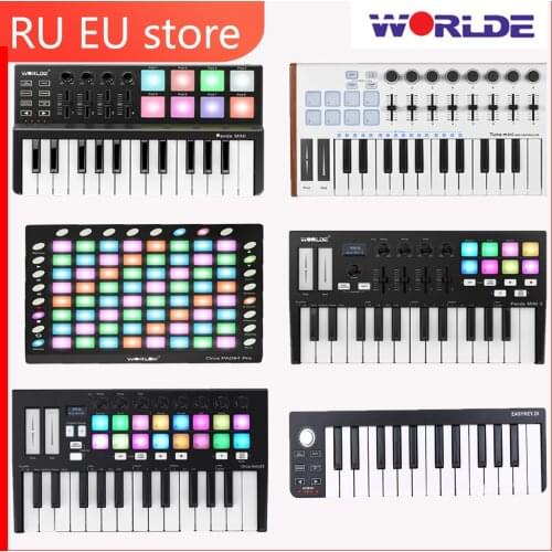 Worlde Panda MIDI Keyboard 25mini Portable Mini 25-Key USB Keyboard and Drum Pad MIDI Controller
