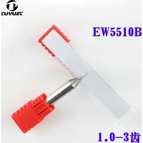 EW5510B Carbide End Mill Milling Cutter 1.0 mm φ1.0xD6x40x3F for CNC Key Machine Wolf tooth milling cutter