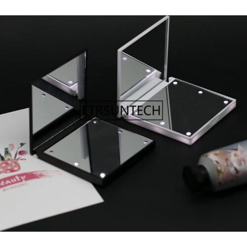 Makeup Cosmetic Folding Portable Compact Pocket Mirror with 6 LED Lights Lamps F1320
