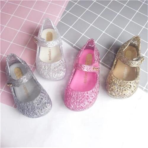 Mini Melissa Campana Crochet Princess Girl Jelly Shoes Sandals 2020 New Baby Shoes Soft Melissa Sandals For Kids Non-slip