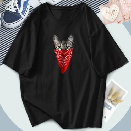 Fashion Plus Size Cute Cats Tshirts Hip Hop Streetwear Women T-shirts Short Sleeve Vintage Cosplay Tops Tees Ladies Camiaetas