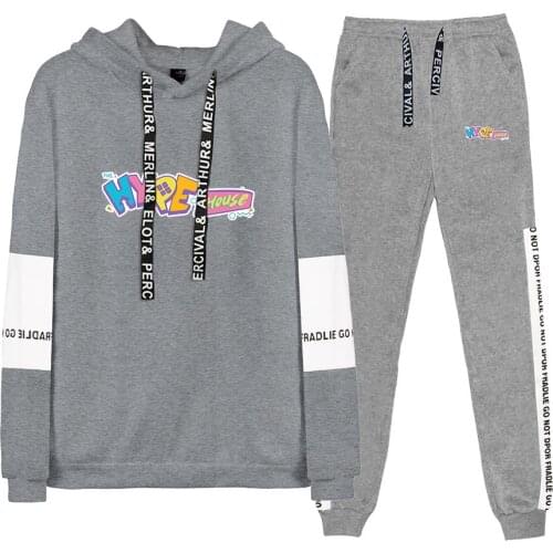 2020 new fashion sweatshirt The Hype House ladies casual hoody + trousers two-piece streetwear women gray casual suit XXS-4XL