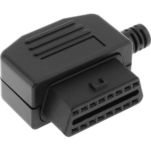 OBDII OBD 2 L Type 16 Pin Female Connector Wire Sockets Connector Plug Adapter Car Diagnostic Cable with Shell and Screw