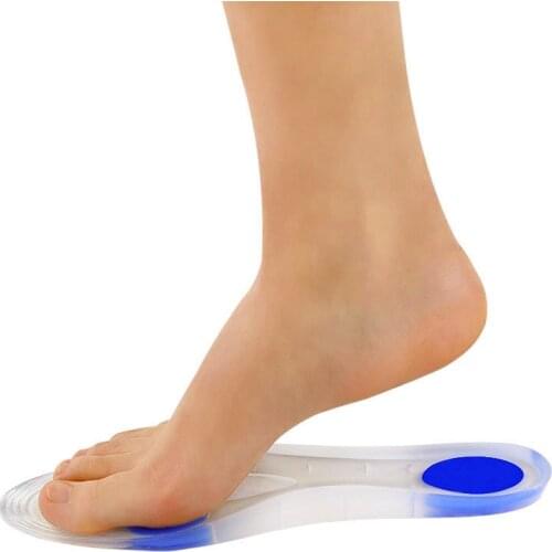 Transparent Silicone GEl Soft Sport Insoles Shock Absorption Full Cushion Foot Shoes Pad Anti-Pain Arch Support Massage Brioche