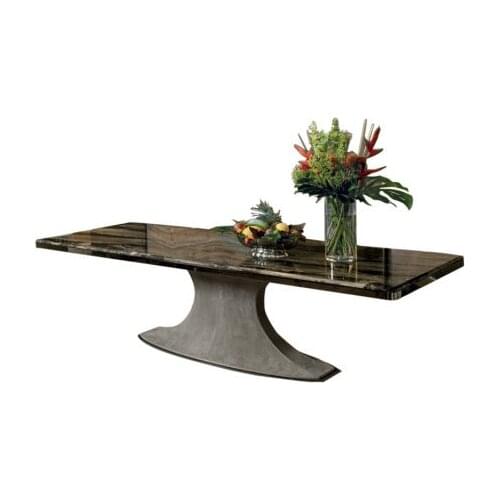 Metal dining table rectangular high-grade custom villa luxury house dining table chair combination one table six chairs