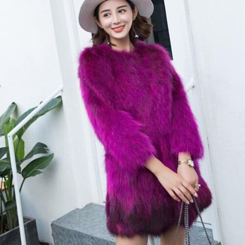 Big Size Streetwear Real Fur Coat Natural Fox Fur Jacket Winter Clothes Women Real Price Outwear ksr599