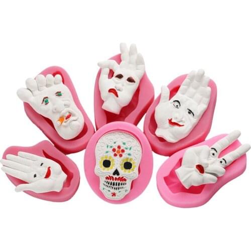 Halloween Hand Shape Silicone Mold Fondant Cake Decorating Tools Chocolate Candy gumpaste molds Baking Accessories