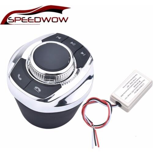 SPEEDWOW Universal Cup Shape With LED Light 8-Key Car Wireless Steering Wheel Control Button For Car Android Navigation Player