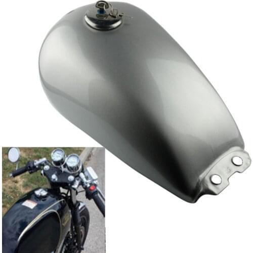 Silver Gallon Cafe Racer Tank Motorcycle Vintage Fuel Gas Tanks Retro For SUZUKI GN125 250 Retro Fuel Gas Tank