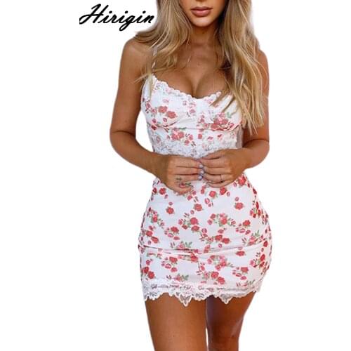 Female Floral Print Dress Sleeveless One-Piece V-Neck Women Dress Women Daily Casual Wear