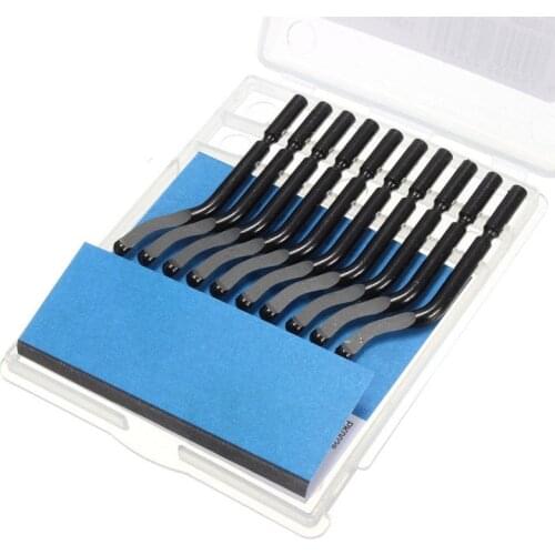 1SET NB1100 Burr Handle With 10 Blades BS1010 Deburring Tool Durable