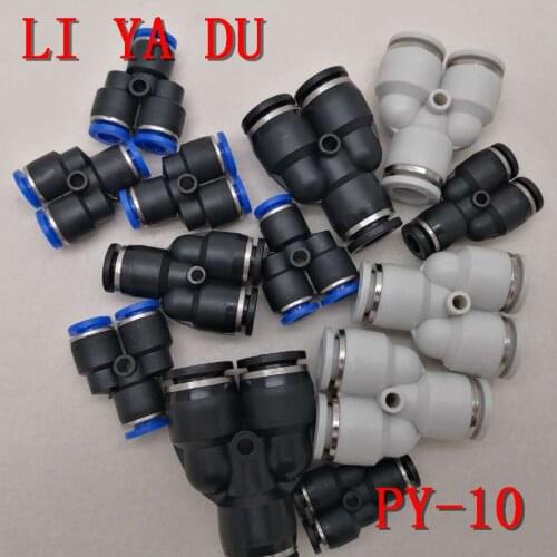 10PCS/LOT PY-10 Pneumatic Couplings Pipe Fittings Quick Connector Tri-prong Three Plug Three-way Y-type Tee