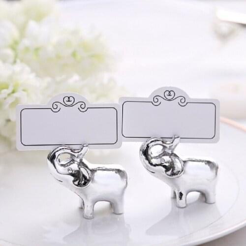 10pcs Elephant Name Number Menu Table Place Card Holder Clip For Wedding Baby Shower Party Festival Reception Favor