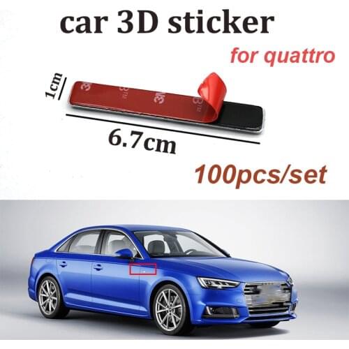 100pc 3D Car Body Emblem Sticker Metal Car Side Badge for Quattro Audi A5 A6 A7 A8 Q3 Q5 Q7 Rear Trunk Decal Sticker Label