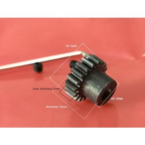 2x 0.8M 18T 5mm Hole Hard gear Quenching metal M4 45# steel gear