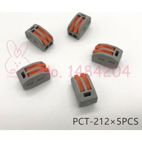 5X Universal Building Wire Connector Compact Terminal Block 5 / 4 / 3 / 2 Pin Fast Wire Conductor