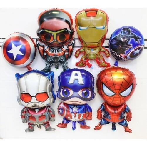 6pcs Marvel Superhero Large Foil Balloons Ironman Spiderman American Captain Globos Avenger Kids Toy Gift Theme Party Decoration