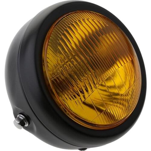 7.68'' Retro Motorcycle Headlight Side Mount Cover Vintage Metal Lens