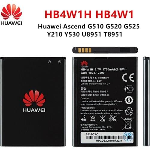 100% Orginal HB4W1H HB4W1 Battery 1750mAh For Huawei Ascend G510 G520 G525 Y210 Y530 U8951 T8951 Phone Bateria