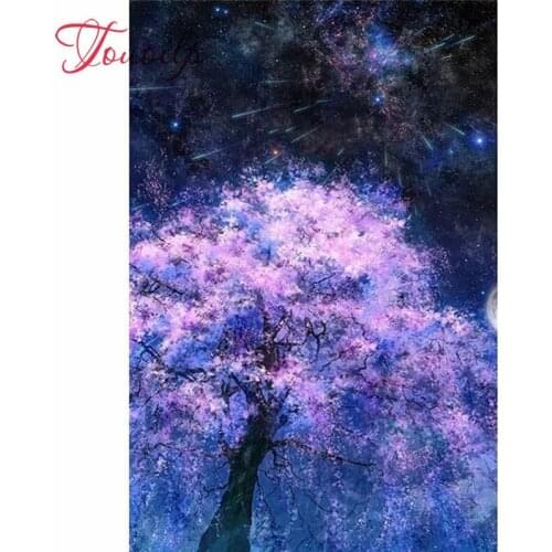 Diamant complet point de croix peinture à l'huile arbre rose mosaïque diamant broderie couture modèles kits strass