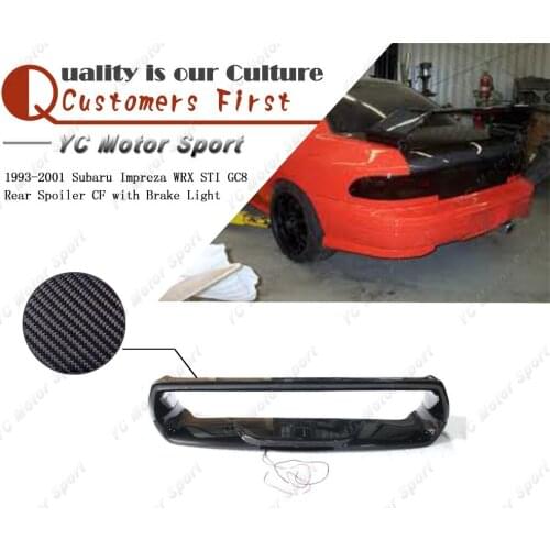 Car Accessories Carbon Fiber Rear Spoiler with Brake Light Fit For 1993-2001 Impreza WRX STI GC8 Trunk Wing