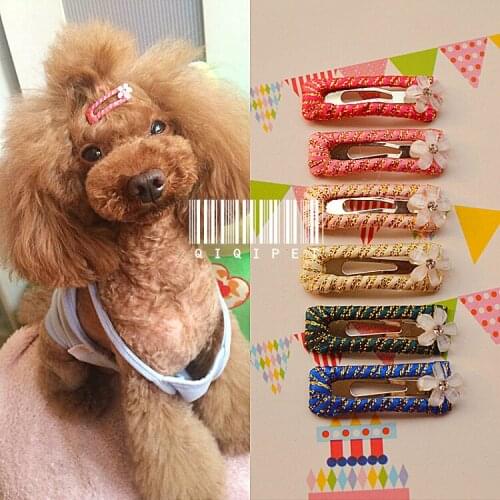 BB hair clip card leave hair Tactic Yorkshire pet jewelry hairpin lovely dog flower 30pcs