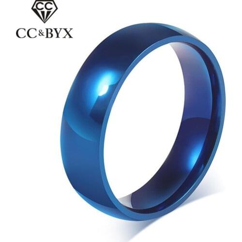 CC Titanium Steel Lovers Rings For Women And Men 6mm & 8mm Simple Ring Classic Wedding Top Quality Bijoux Accessories CC928b