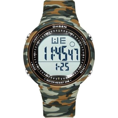 OHSEN Top Brand Sport Watch Military Watches Men Army Digital Wristwatches LED 50m Waterproof Mens Gift clock Relogio Masculino