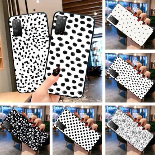 Black And White Polka Dot Phone Case for Huawei Honor 30 20 10 9 8 8x 8c v30 Lite view 7A pro
