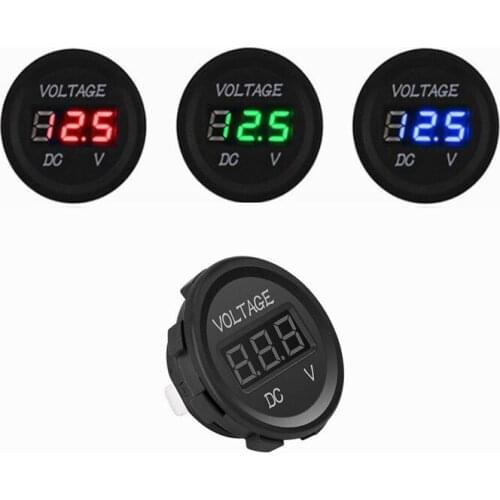 DC 12-24V LED Digital Voltage Display Waterproof for Boat Marine Vehicle Motorcycle Truck ATV UTV Car Camper Caravan / 3 Color